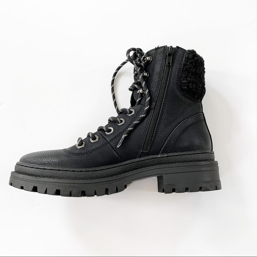 Steve Madden Keystone Faux Fur Leather Combat Boot - Picture 9 of 16